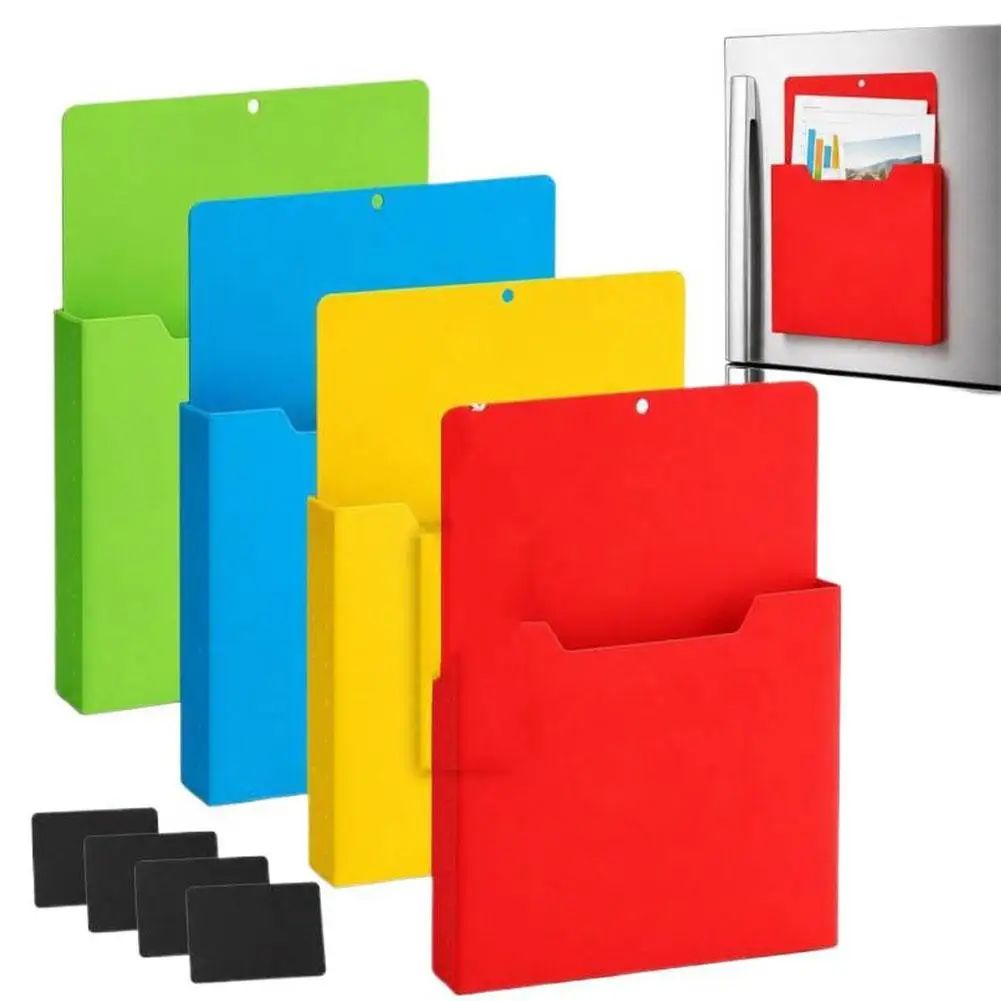 Multi Color File Holder Magnetic Wall Mount Document Organizer Frosted PP Letter A4 Paper Storage Box for Classroom ﻿ view 2
