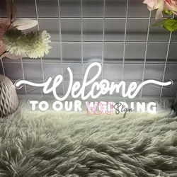 Welcom To Our Wedding Neon Led Sign Wall Wedding Party Room Decor Engaged Neon Lights USB Wedding Decoration Signs Night Light