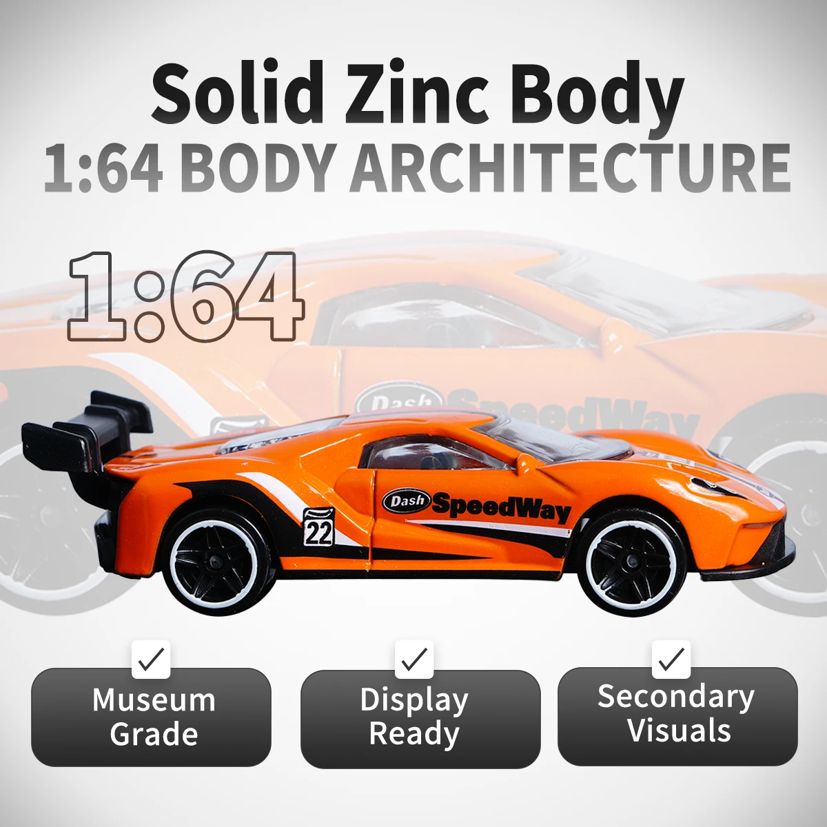 1:64 Orange Alloy Supercar Model, Alloy Body, Exquisite Interior Details, Suitable for Display Collection, Car Fans Play, Desktop | The First Choice for Home Decoration, the Best Choice for Holiday Gifts