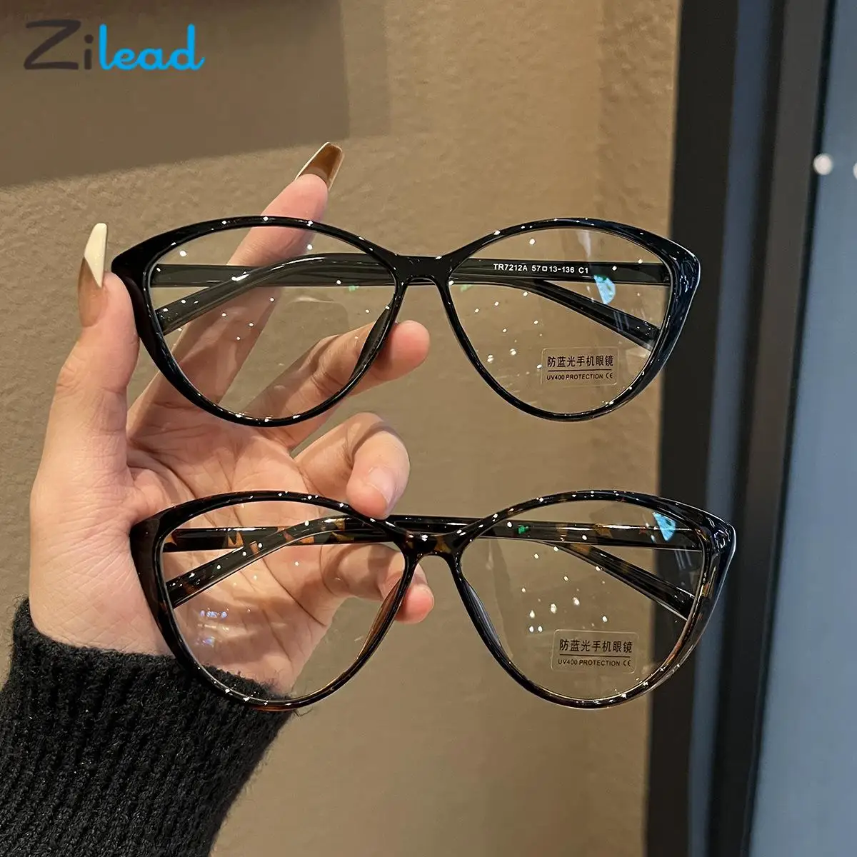 Zilead Retro Cateye Myopia Glasses Fashion Women Men Nearsighted Eyeglasses Unisex Anti-Blue Rays Shortsighted Eyewear 0-1-1.5-4