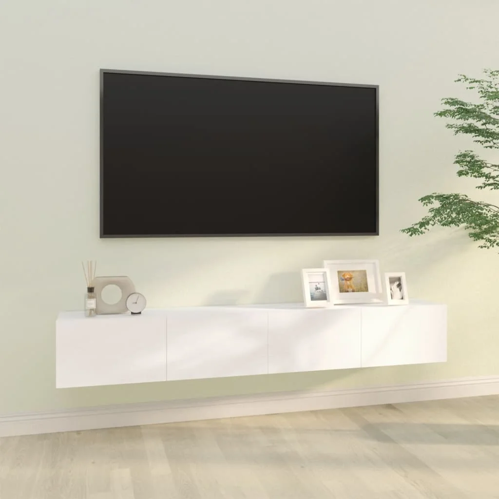 TV-Wandschr?nke 2 Stk. Wei? 100x30x30 cm Holzwerkstoff