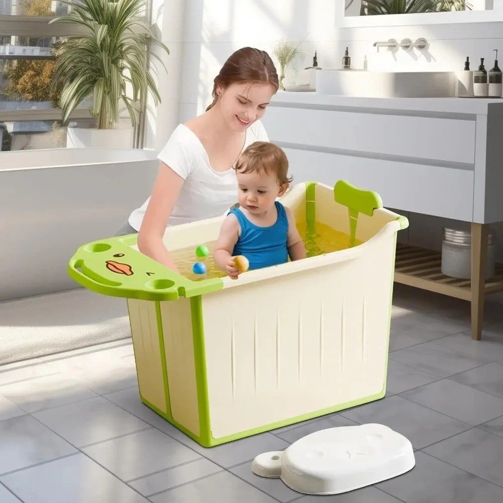 

Новая портативная ванна с дренажным отверстием, нескользящее ведро для плавания, складное компактное ведро для ванны, детские товары