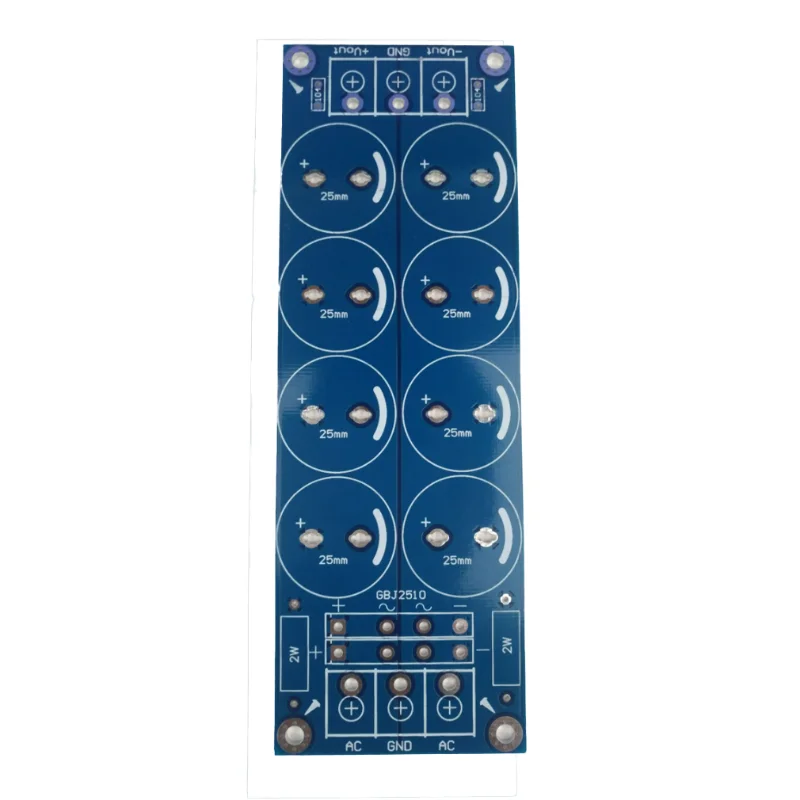 High Power Amplifier Single Bridge Rectifier Filter Power Supply Empty Board PCB 2OZ Copper Thickness 25mm Capacitor Position*8