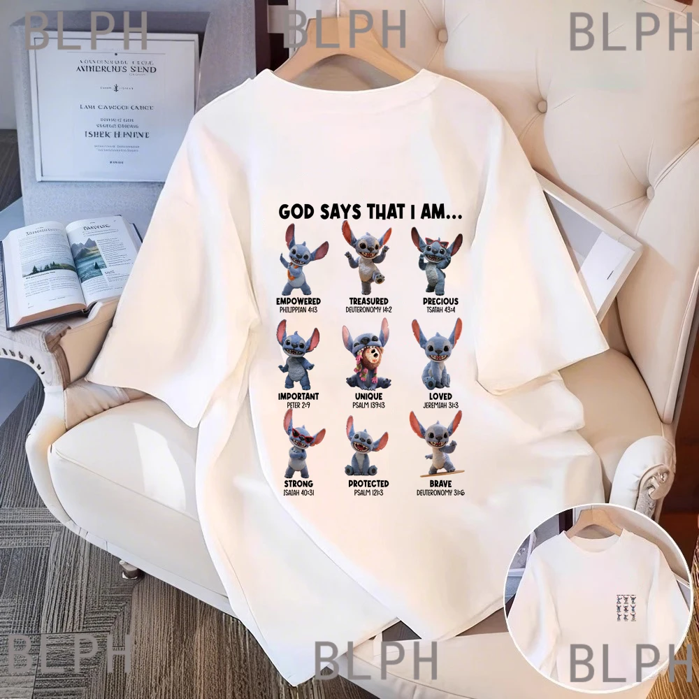 

Parent-child Family Clothes Disney Stitch T-shirt Adult Children Short-sleeved Summer Couple Stitch 2025