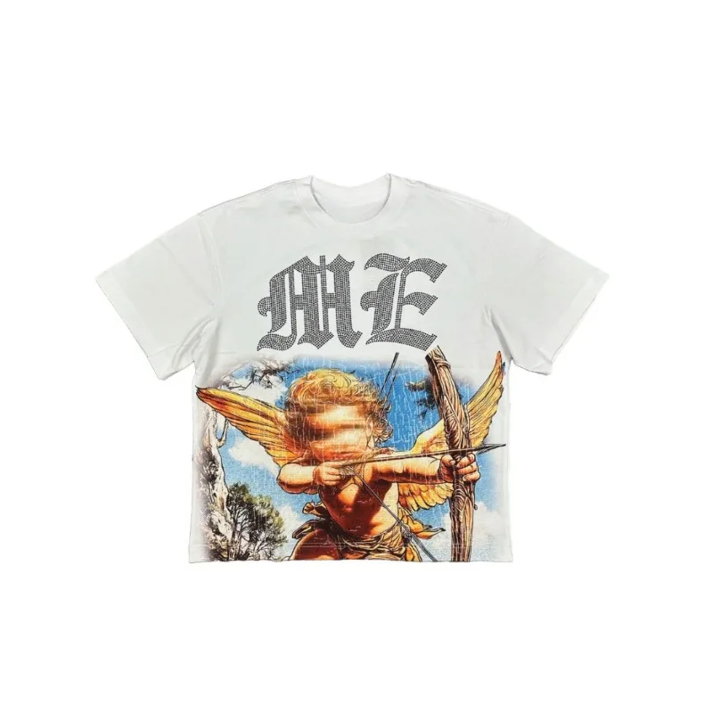 تي شيرت Y2K Retro Graphic للرجال - قميص كاجوال مطبوع من كيوبيد آند مي من الخلف - تي شيرت عصري للاستخدام اليومي والمناسبات #1