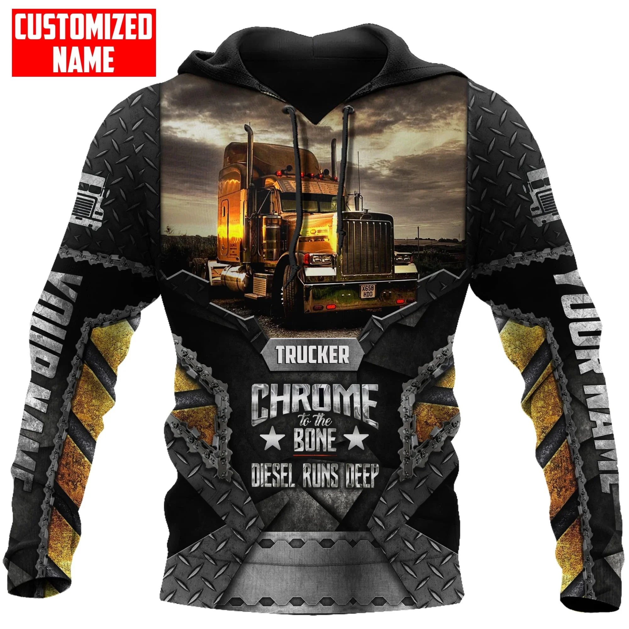 Customize Name Trucker 3D Printed Men Hoodie Unisex Casual Zip Pullover sudadera hombre Personlized Gift For Trucker ADW72