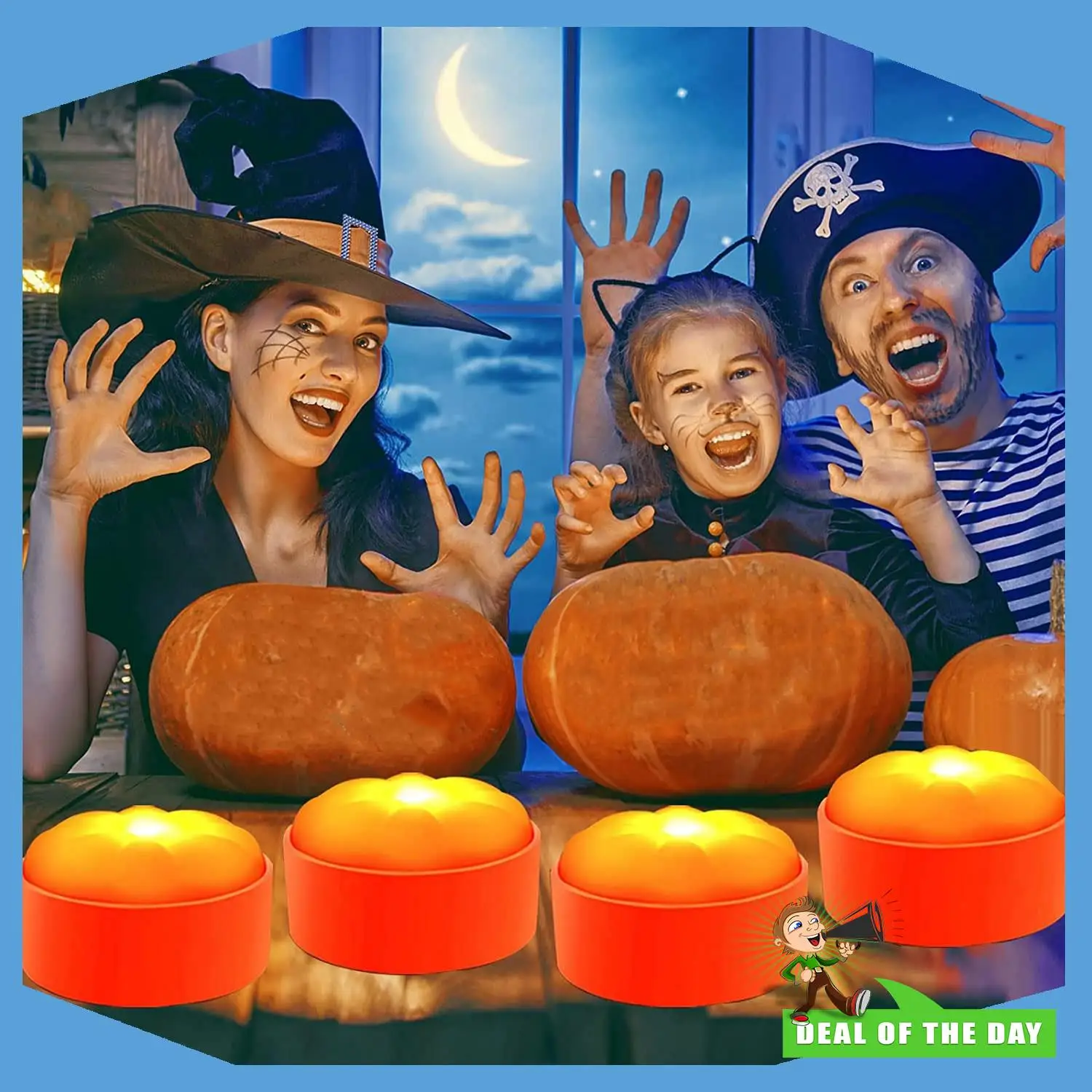 24-Hour Delivery Halloween LED Pumpkin Lights With Remote Timer With Flickering Bright Light 4 Pack