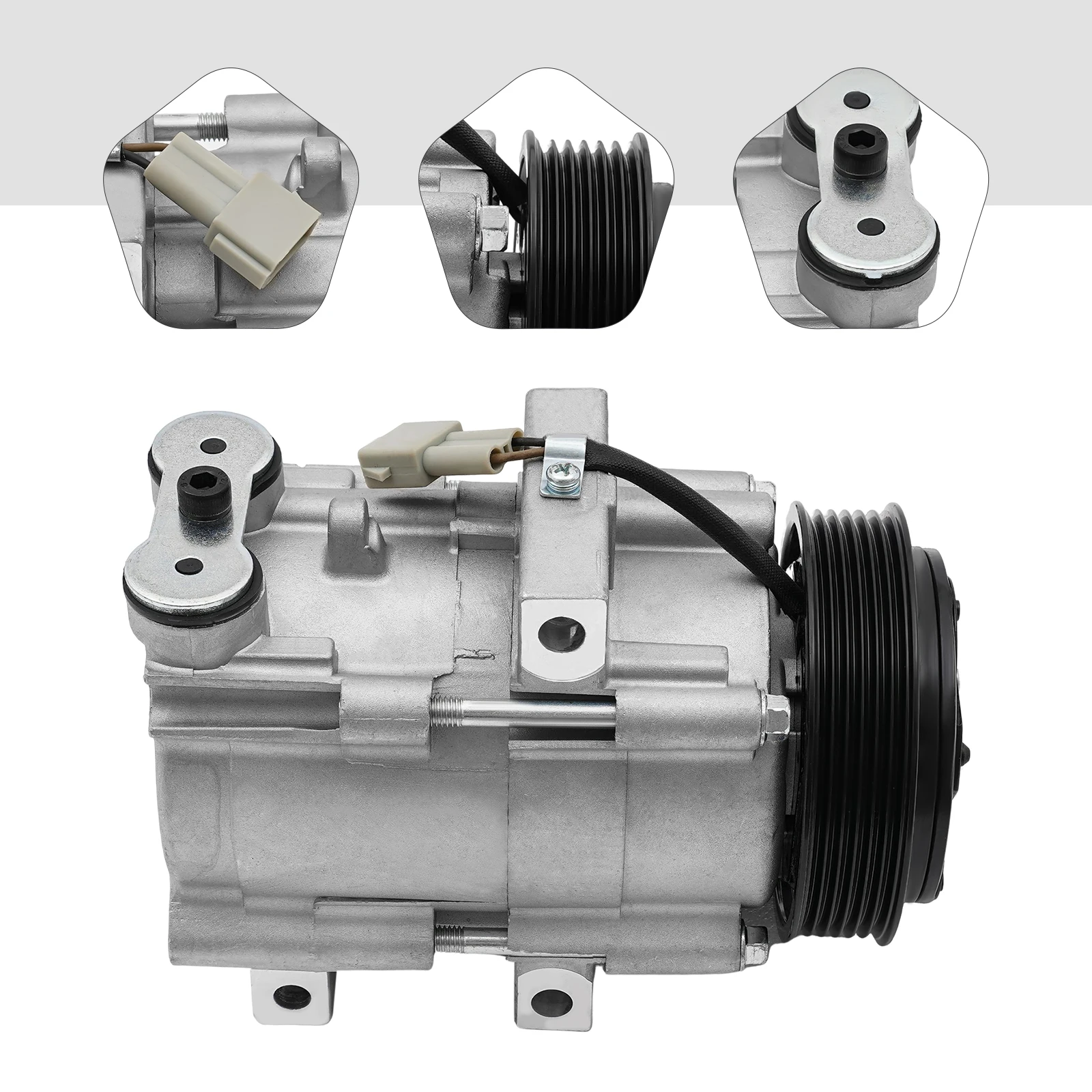 

CO 101290C 12V Electric Compressor Set w/Clutch for Auto AC Air Conditioning Car Truck Bus Boat Tractor Shop Automobile Aircon