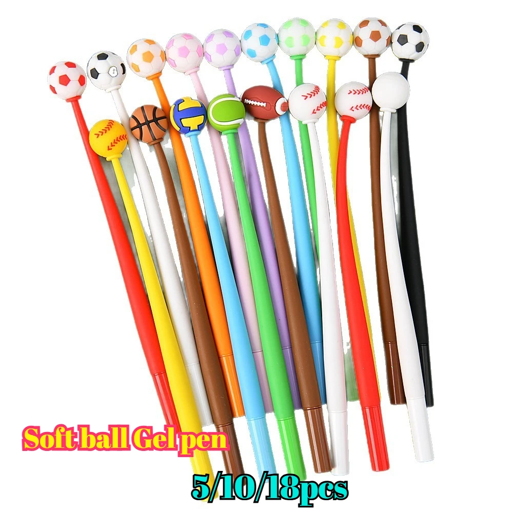 

5/10/18pcs Sports Ball Shaking Gel Pen Cute Bendable Pen for Students