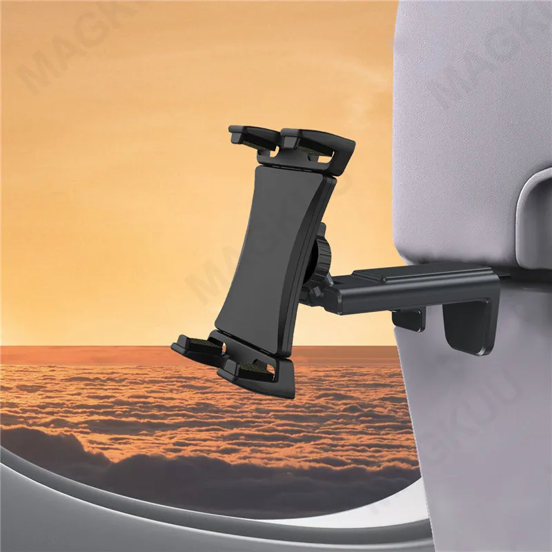 

Airplane Tablet Holder Phone Mount, 360° Rotation Handsfree Adjustable Travel Tablet Mount for iPad iPhone Samsung Galaxy Tabs