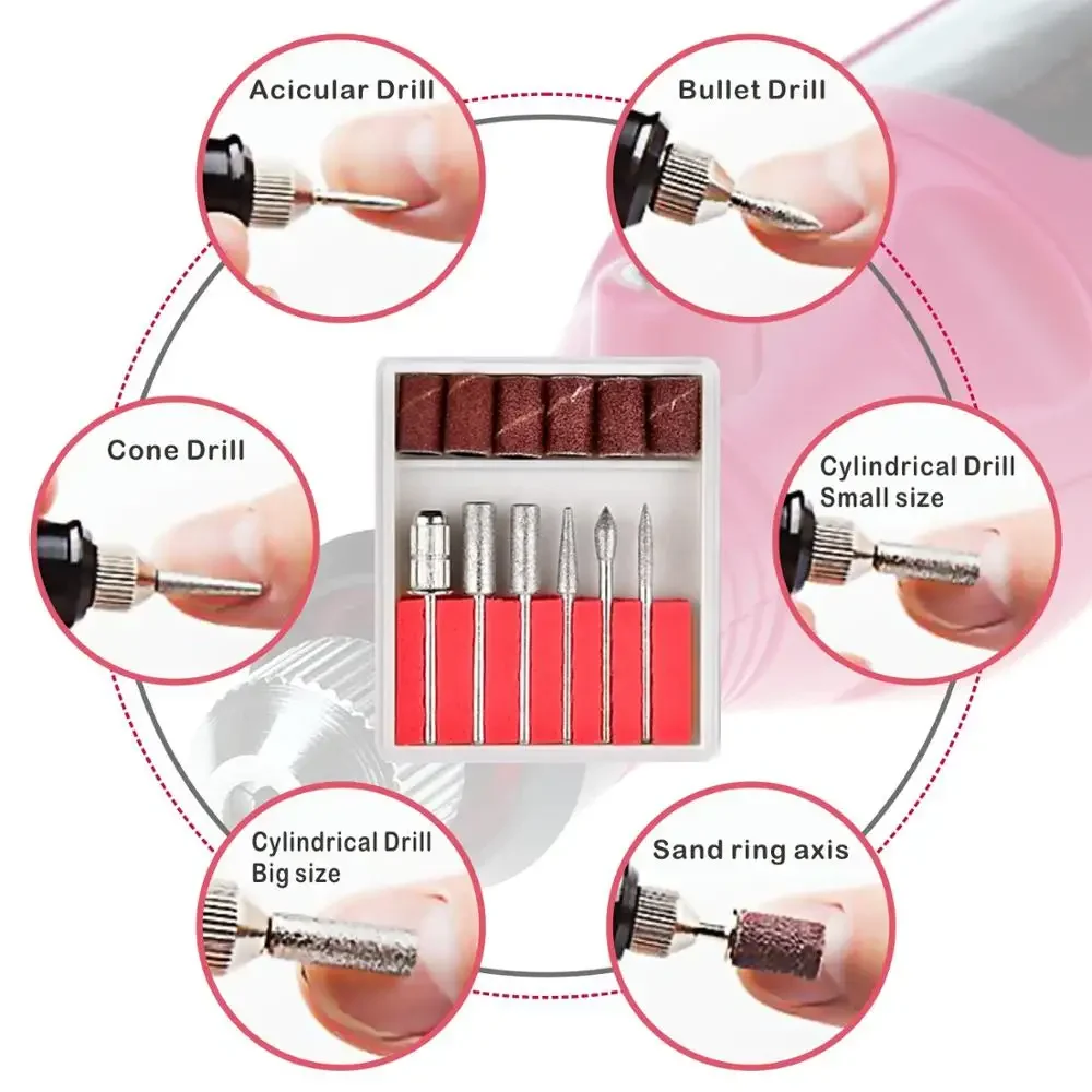 Nail Drill Kit, Electric Manicure Pedicure Tool for Nail Care, Shaping  Polish, Nail Art Equipment with Accessories