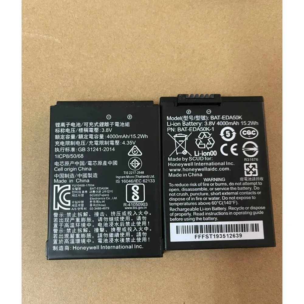 

Высококачественный аккумулятор 4000 мАч BAT-EDA50 BAT-EDA50K для Honeywell EDA50 EDA50hc Scanpal EDA40 EDA50k Scanpal Batteries