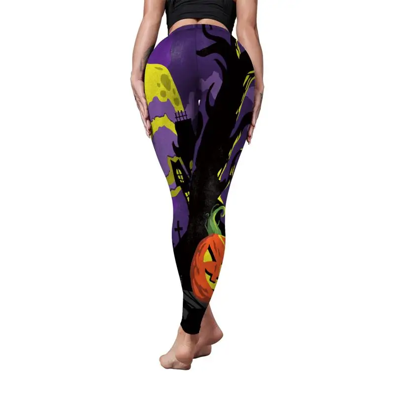 Nadanbao Leggings mit Spinnennetz-Skelett-Print, Halloween-Party, Damenhose, Sommerhose mit mittlerer Taille, weibliche Fitness-Sportstrumpfhose – Detail 36
