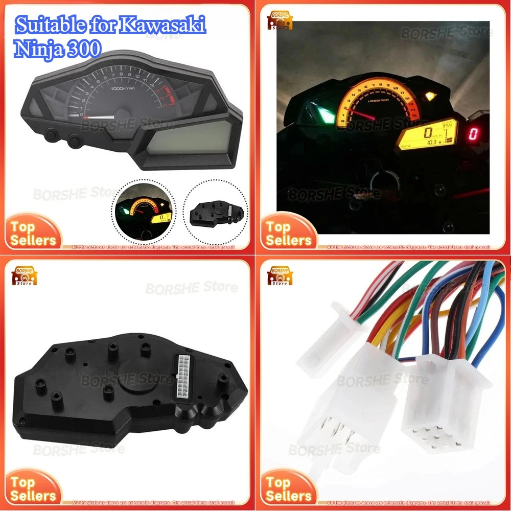 

2026 Motorcycle Digital Speedometer Dashboard Suitable for Kawasaki Ninja 300 LCD Instrument Cluster Modification Part for Bike