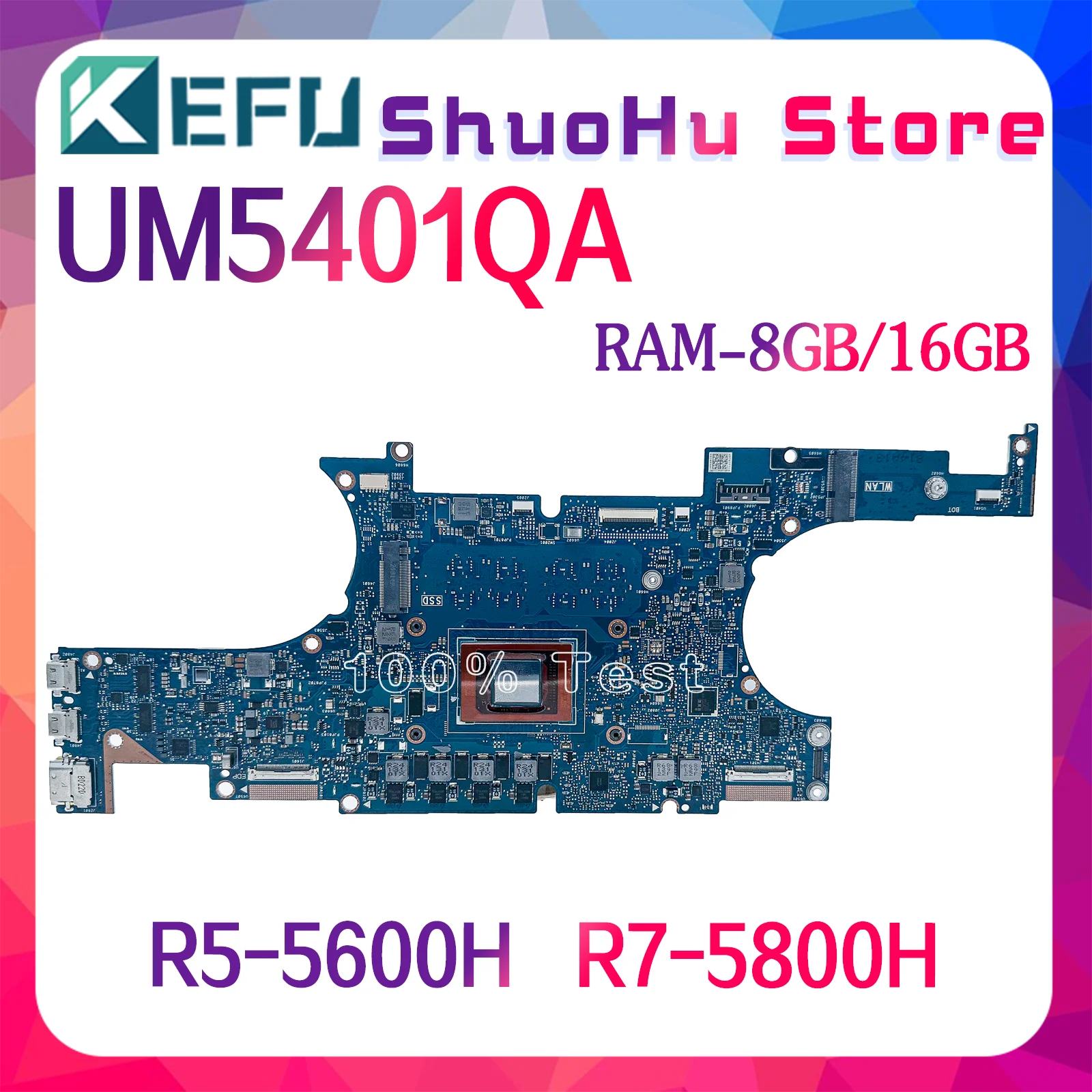 KEFU UM5401QA Mainboard For ASUS Vivobook UM5401 BM5401QA RM5401QA with R5-5600H R7-5800H CPU 8GB/16GB-RAM Motherboard 100% Test