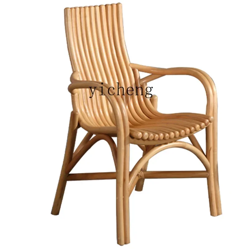 

Indonesia Imported Leisure Real Rattan Home Balcony Living Room Furniture Dining Chair