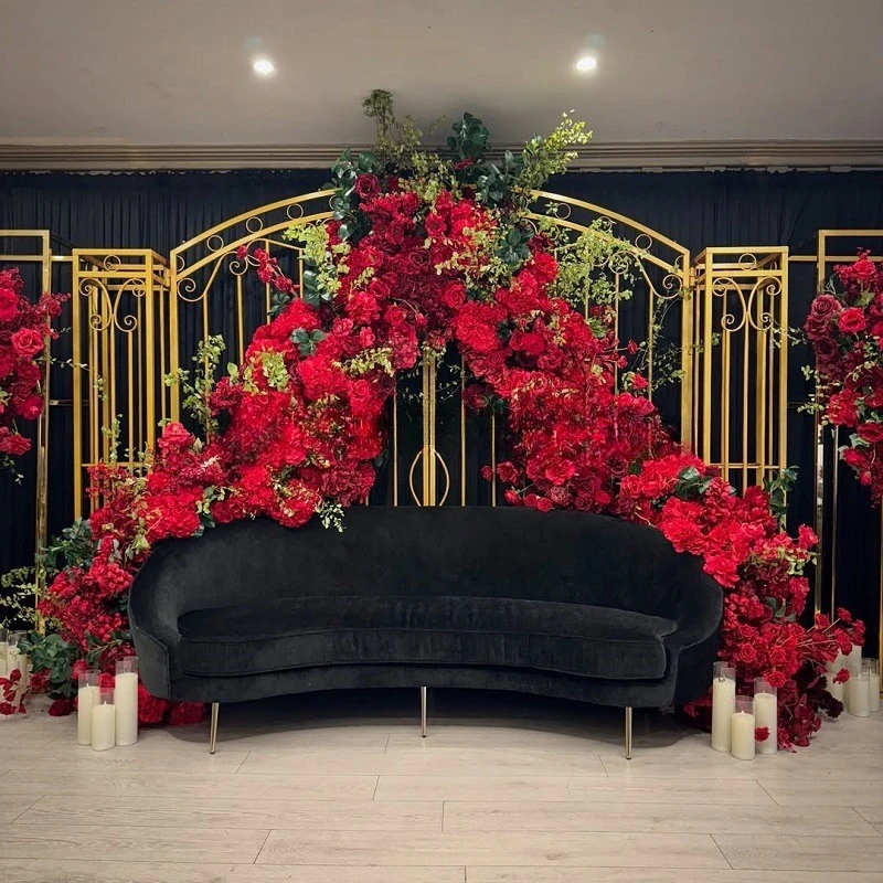 Ceremony Entrance Gold Metal Arch Bracket Wedding Gate Event Party Decoration Background