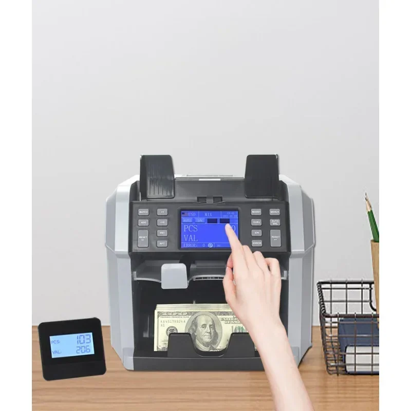 Mix Value Money Counter Machine Touch Screen Multi Currencies Banknote Bill Counting and Sorting with Built-in Printer XD-2700