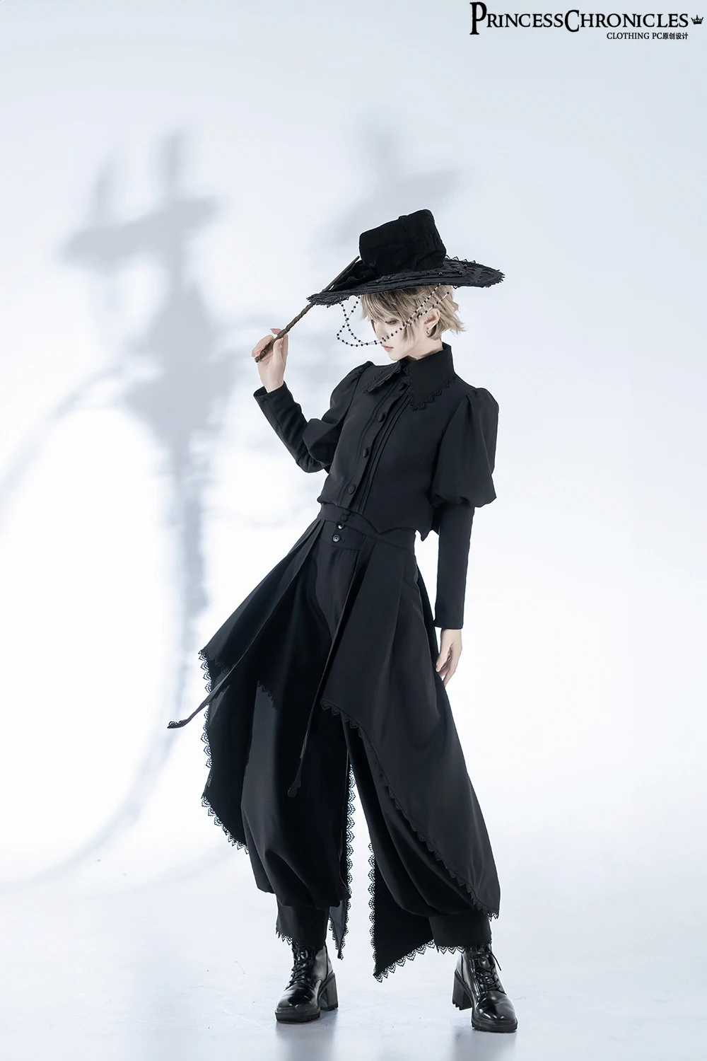 Ouji Lolita The Wizard's Law Vintage Dark Goth Lolita Kurtka i spodnie autorstwa księżniczki Chronicles