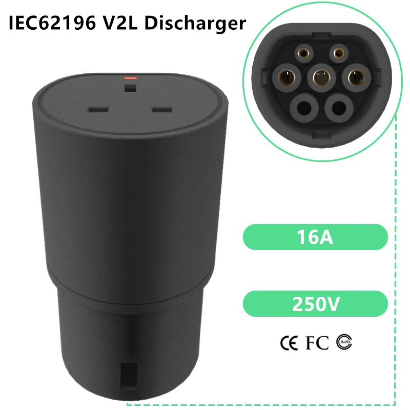 

V2L Discharger for Type 2 Car Discharge EV Cable Adapter Support MG BYD Kia Hyundai Discharge V2L Vehicle to Load IEC62196-2