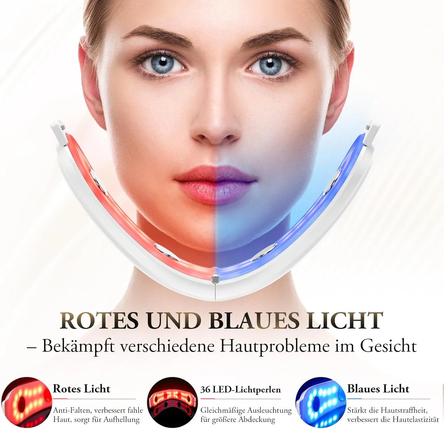 Hand Held V Face Lift Wireless Face Slimming Massager with LED Light Reduce Double Chin USB Rechargeable