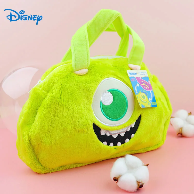 

Kawaii Disney Stuffed Makeup Bag Mike Wazowski Toys Handback For Woman Green Cute Plush Cosmetic Portable Storage Bag For Girls