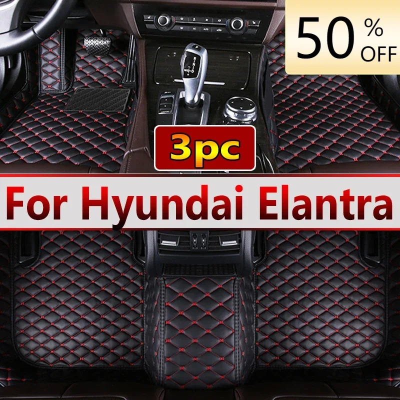 Auto Fußmatten für Hyundai Elantra Avante Ad MK6 2017 ~ 2020 Luxus Leder matte Auto Teppich Teppich Set Innenteile Autozubehör