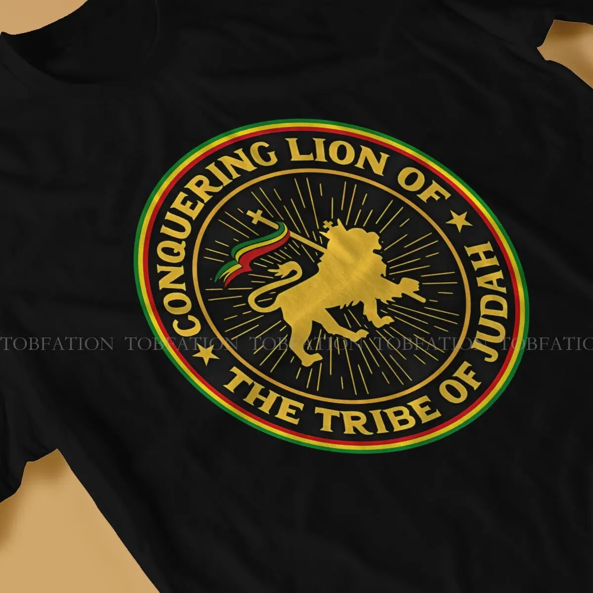 Ethiopia Crewneck TShirts Rastafari Rasta Lion Of Judah Print Men\'s T Shirt New Trend Tops