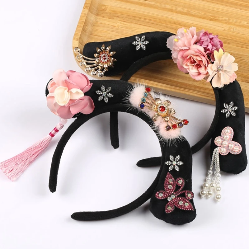 Chinese Stijl Hanfu Hoofdband Chinees Meisje Qing Voor Nobele Haaraccessoires Oude Chinese Hoofdband