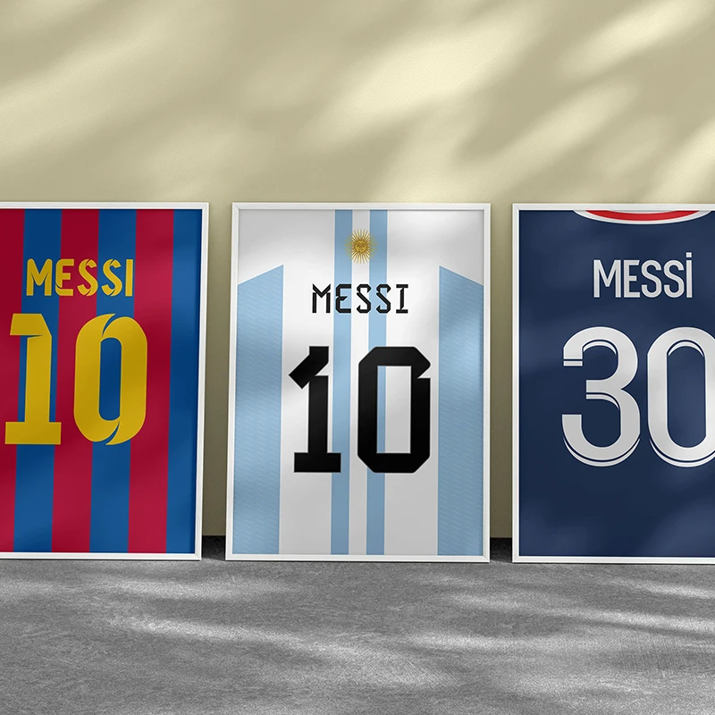 Famous Football Legend Jersey Canvas Posters Football Athletic Player Sports Star Wall Art Pictures Home Bar Room Decoration