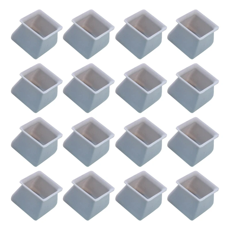 

16Pcs Chair Leg Caps Silicone Floor Protector Square Furniture Table Feet Cover Anti-Slip Bottom Chair Pads