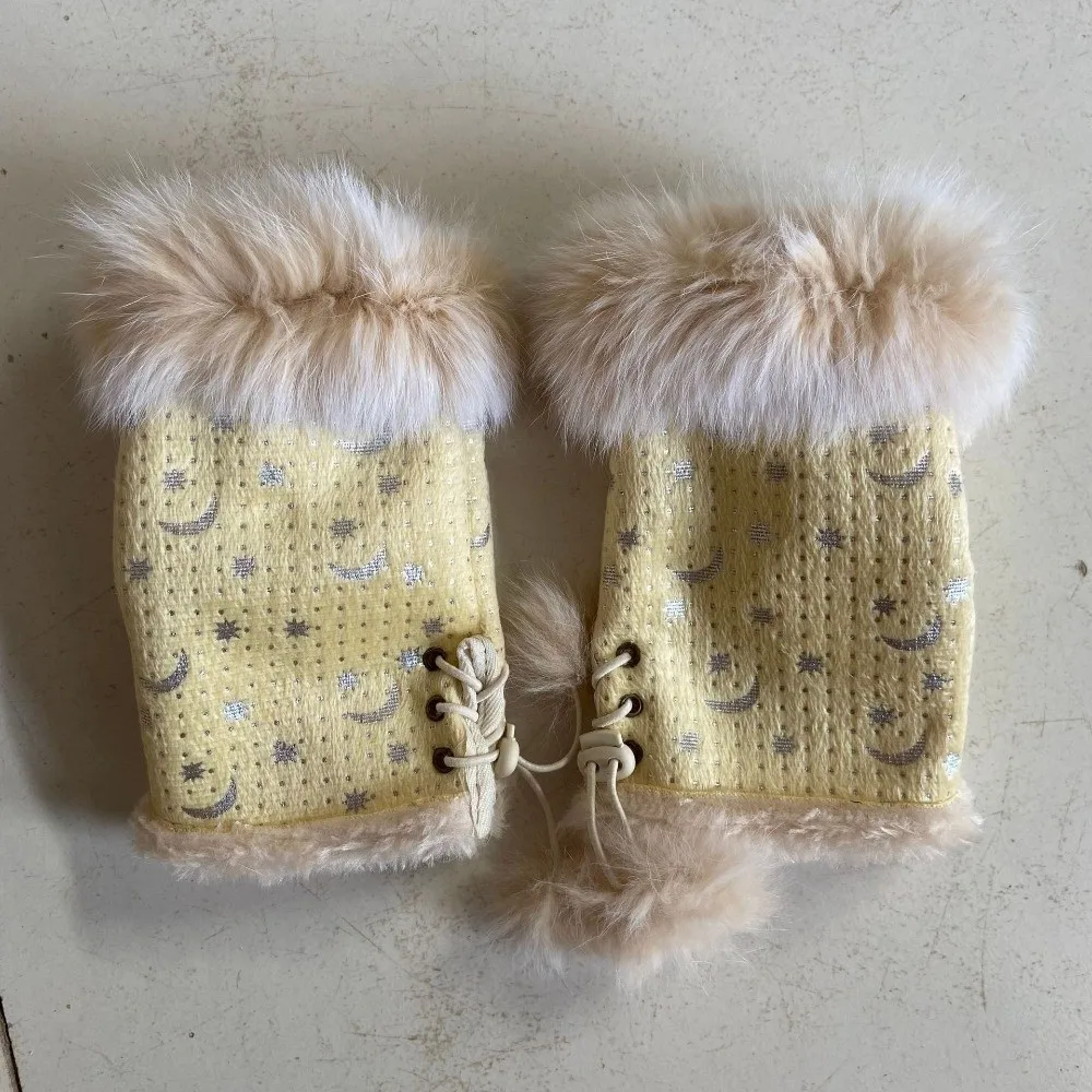 Fashion Suede Leopard Print Gloves Thicken Warm Fingerless Mittens Soft Stretch Windproof Wrist Warmers Cycling