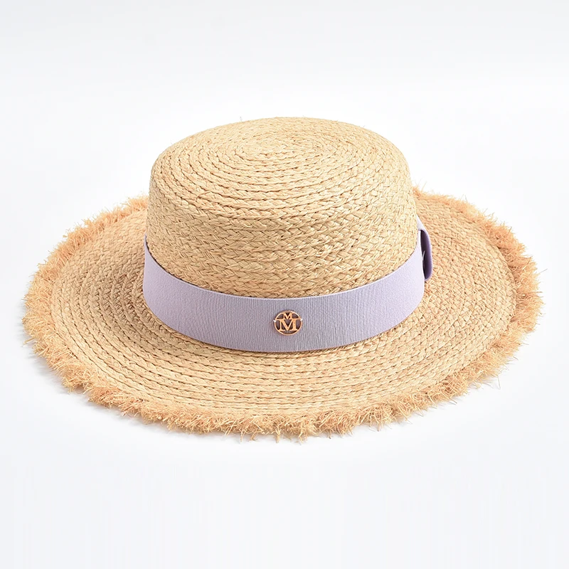 New Natural Straw Hat Spring Summer Soft Shape Sun Hats for Women Ribbon Bow Travel Holiday Beach Floppy Hat