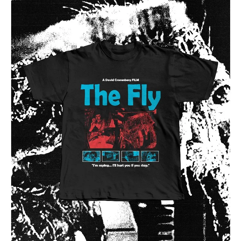 The Fly 1986 Body Horror T-Shirt, Jeff Goldblum Cult Classic Movie Tee Sommer-T-Shirt für Herren und Damen, lockeres und atmungsaktives T-Shirt-Oberteil