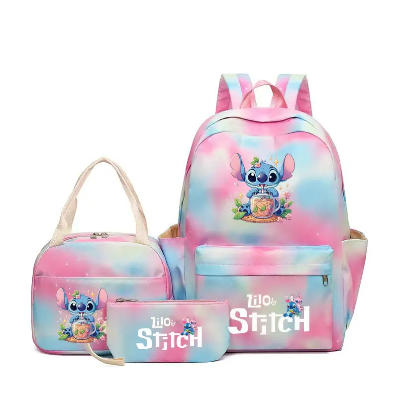 3Pcs/set Lilo Stitch Backpack for Boy Girl Teenager Student Back To School Schoolbag Lunch Bag Women lovely Rucksack Gift