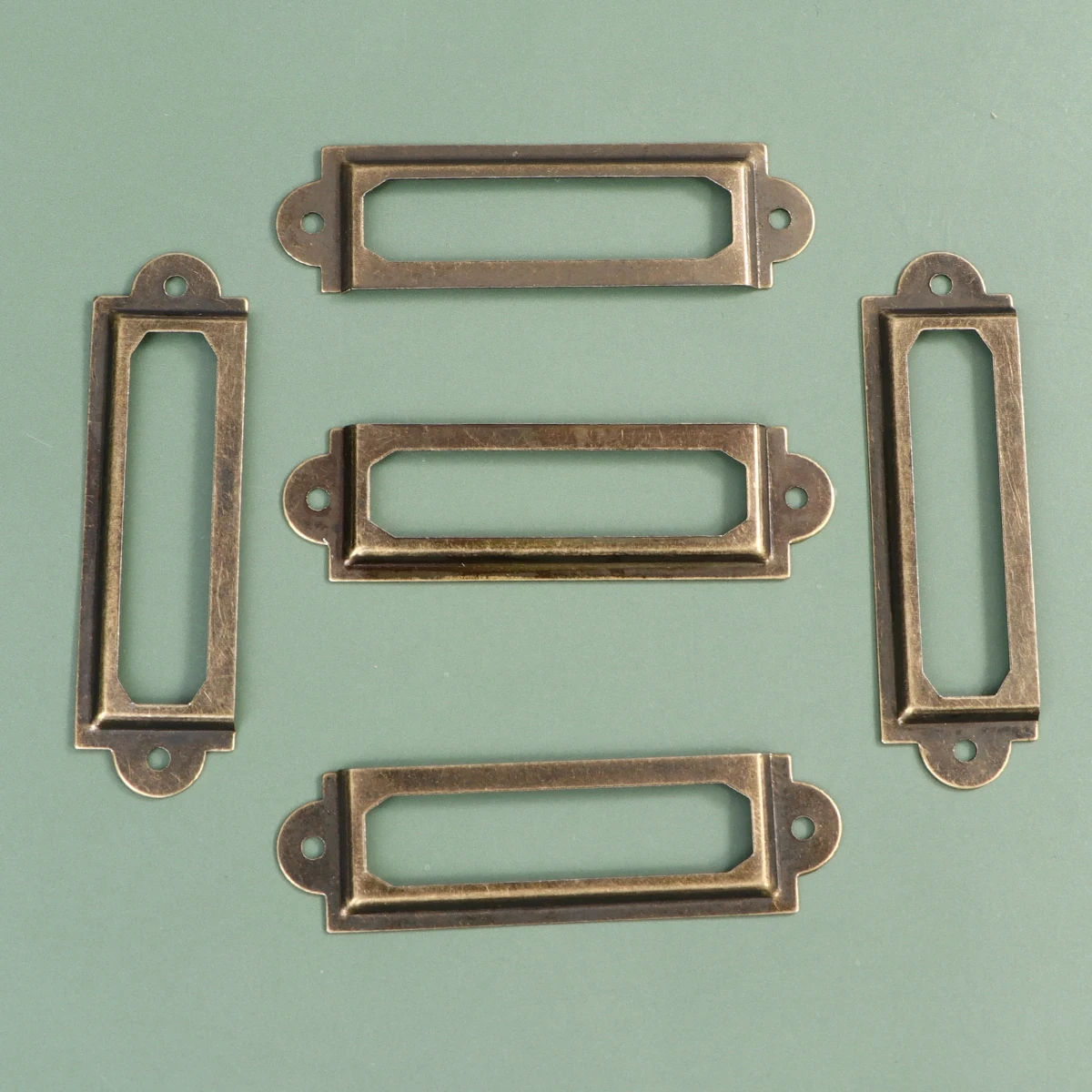 

25 pcs Retro Metal Label Holder Iron Vintage For Drawer Cabinet Cupboard File Case Tag Pull Accessories