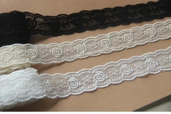 Width:2.5cm (1 inch) Flower Embroidered Lace Cotton Ribbons for Garment Sewing Scrapbooking Accessories （ss-811)