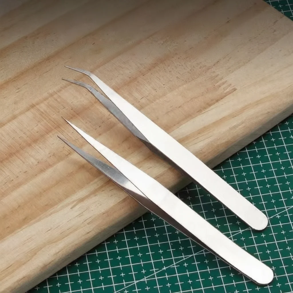 Precision Stainless Steel Tweezers Tip Tools For Eyelash Extension Nail Art Jewelry Making Hobby Soldering Repairing