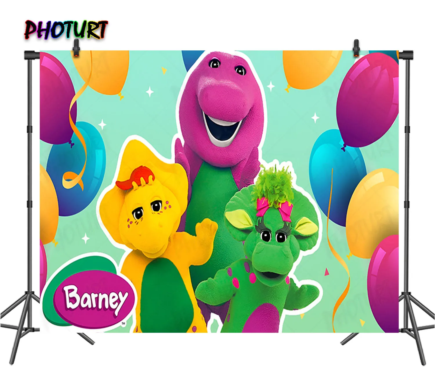 Disney Muppets Barney Dinosaur Backdrop Kids Birthday Decoration Background Vinyl Polyester Photography Decor Props