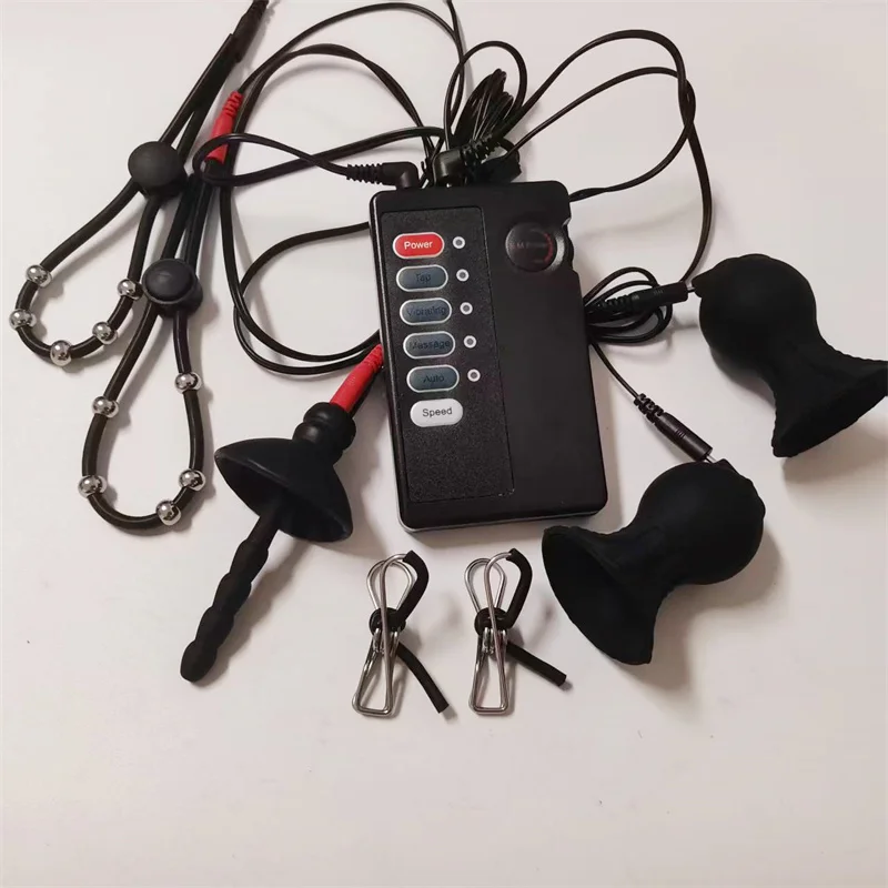 صدمة كهربائية سيليكون مجرى البول السبر موسع الحلمات مصاصة كليب القضيب المدرب خاتم الديك الحصان العين قضيب الجنس لعب الرجال