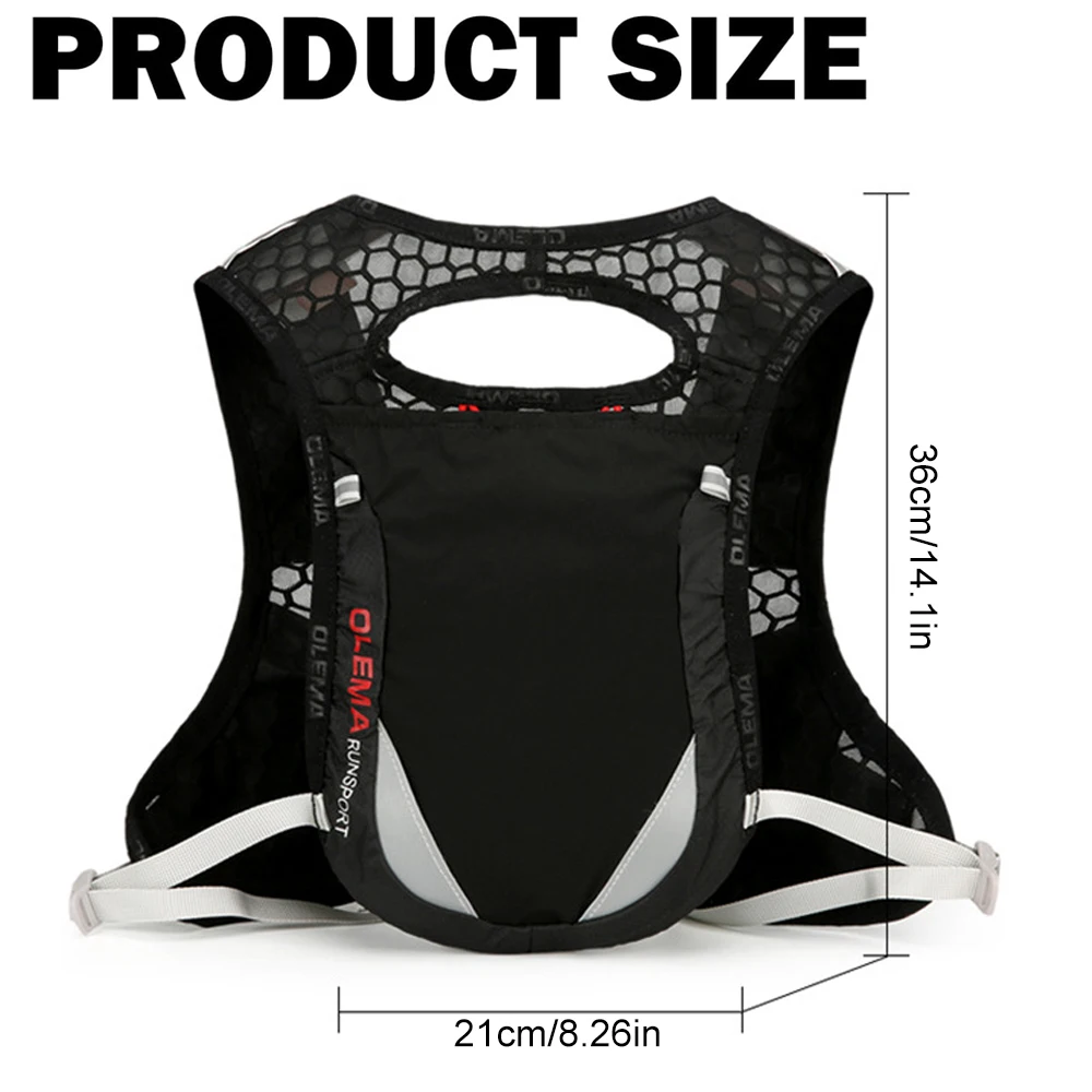 Reflective Running Hydration Vest Cycling Backpack for Outdoor Sports Climbing Hiking MTB Road Bike - Adjustable Vest Bag