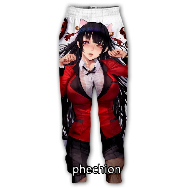 

phechion New Men/Women Kakegurui 3D Printed Casual Pants Fashion Streetwear Men Loose Sporting Long Trousers F60