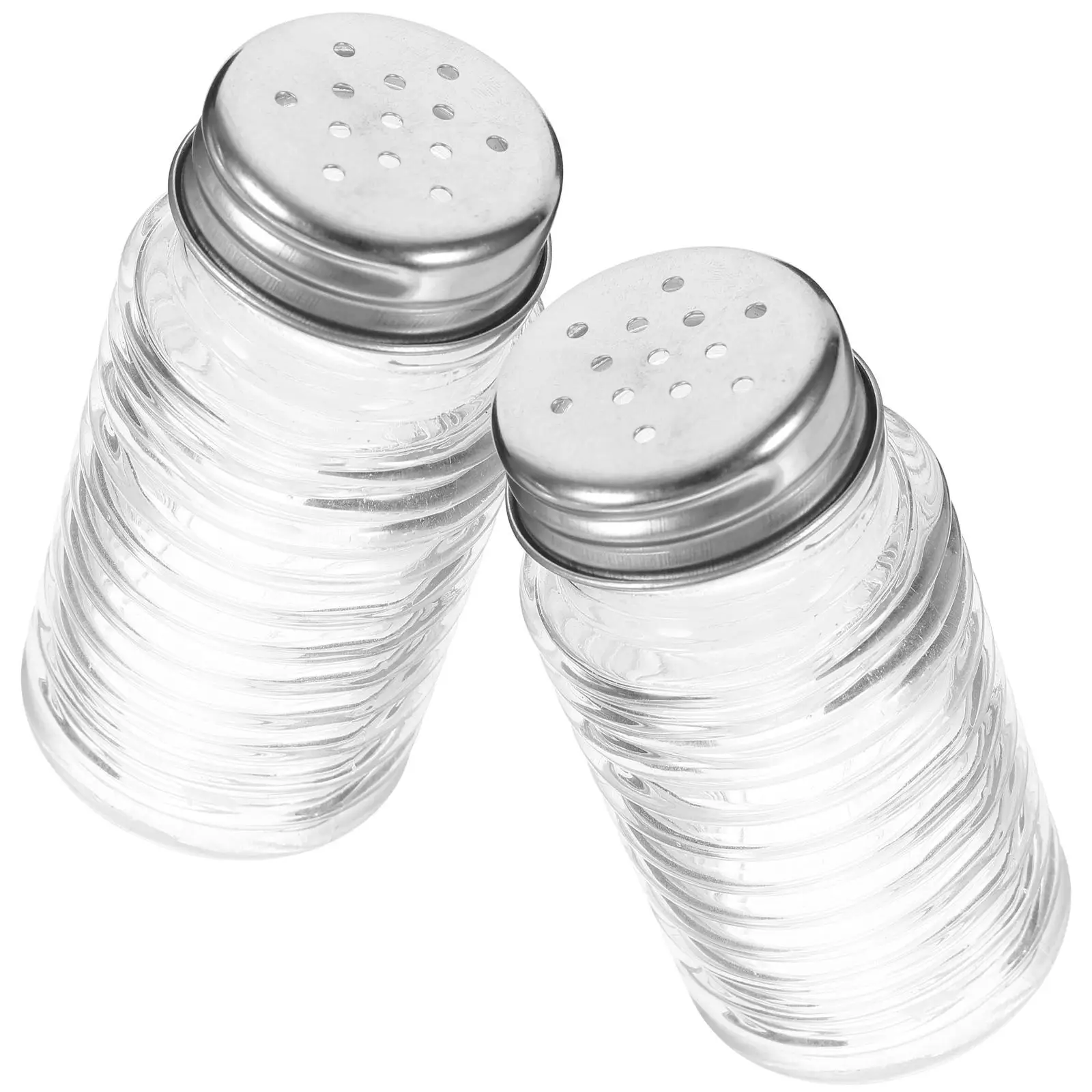 

2 pcs Salt Shaker Pepper Set Small Glass Spice Dispenser Kitchen Home Use Practical Design Accurate Dosage Control Easy Portable