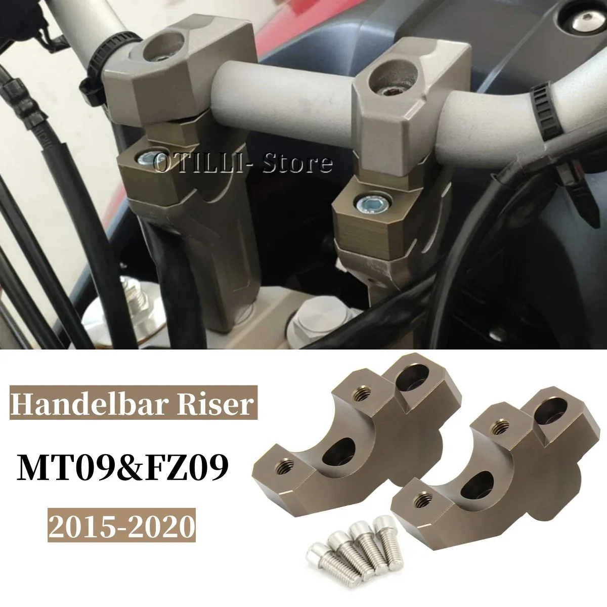 

For YAMAHA MT09 Tracer 900 GT FZ09 XSR900 MT 09 Motorcycle Handlebar Clamp Risers Bar Back Lift Kit Adapters Height Extender