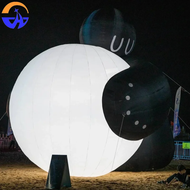 Modelo de aire de burbujas humanoide de gran tamaño con dibujos animados inflables: accesorios decorativos para actividades al aire libre y festivales musicales