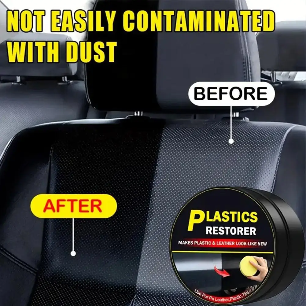 Car Plastic Restorer Auto Interior Panel Renewal Wax Rubber Polish Leather Care Reconditioning Auto Repair Plastic Cream Co R0B7 - Image 5