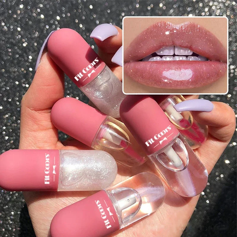 Mini Capsule Liquid Lip Blam Moisturizing Transparent Color Changing Lip Plumping Oil Mirror Jelly Plumping Lip Gloss Cosmetic 