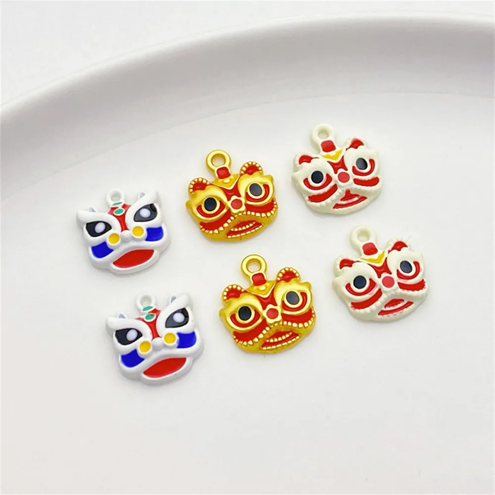 

Ancient Gold New Year's Chinese-style National Tide Lion Dance Pendant Handmade DIY String Bracelet Jewelry Material Accessories