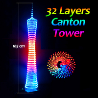 DIY soldering kit Colorful RGB bluetooth Canton Tower 32 layers x32 columns LED light cube music spectrum Remote (not assembled