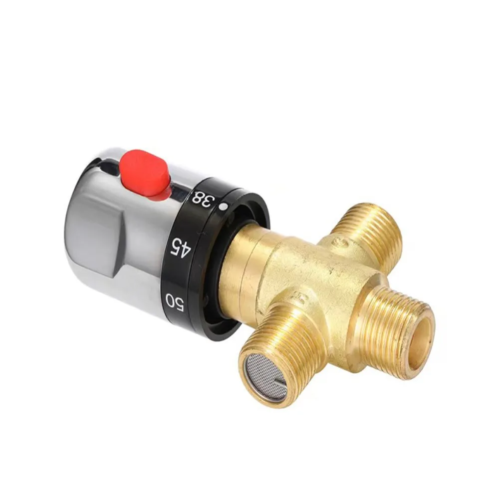 

Leakproof Brass Mixing Valve Thermostatic Anti-rust Water Valve Adjustable Dual Water Pipe Valve Pipe Fitting
